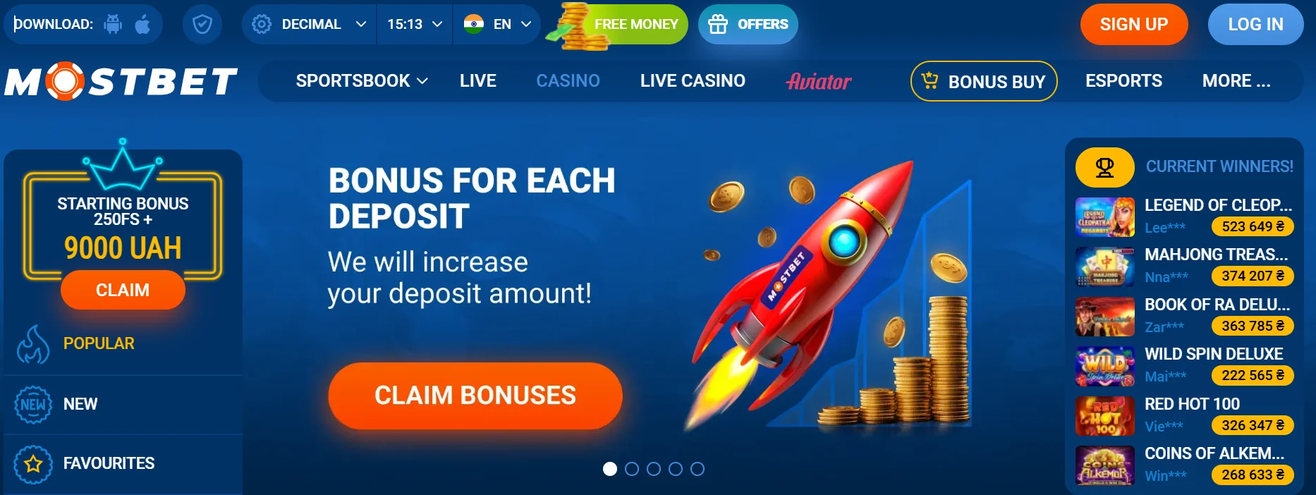 Mostbet online casino
